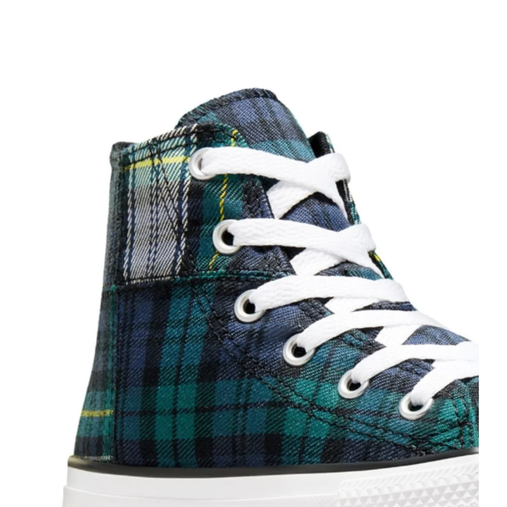 Converse Kids Plaid Luxe High Top Sneakers Size 3 NWT